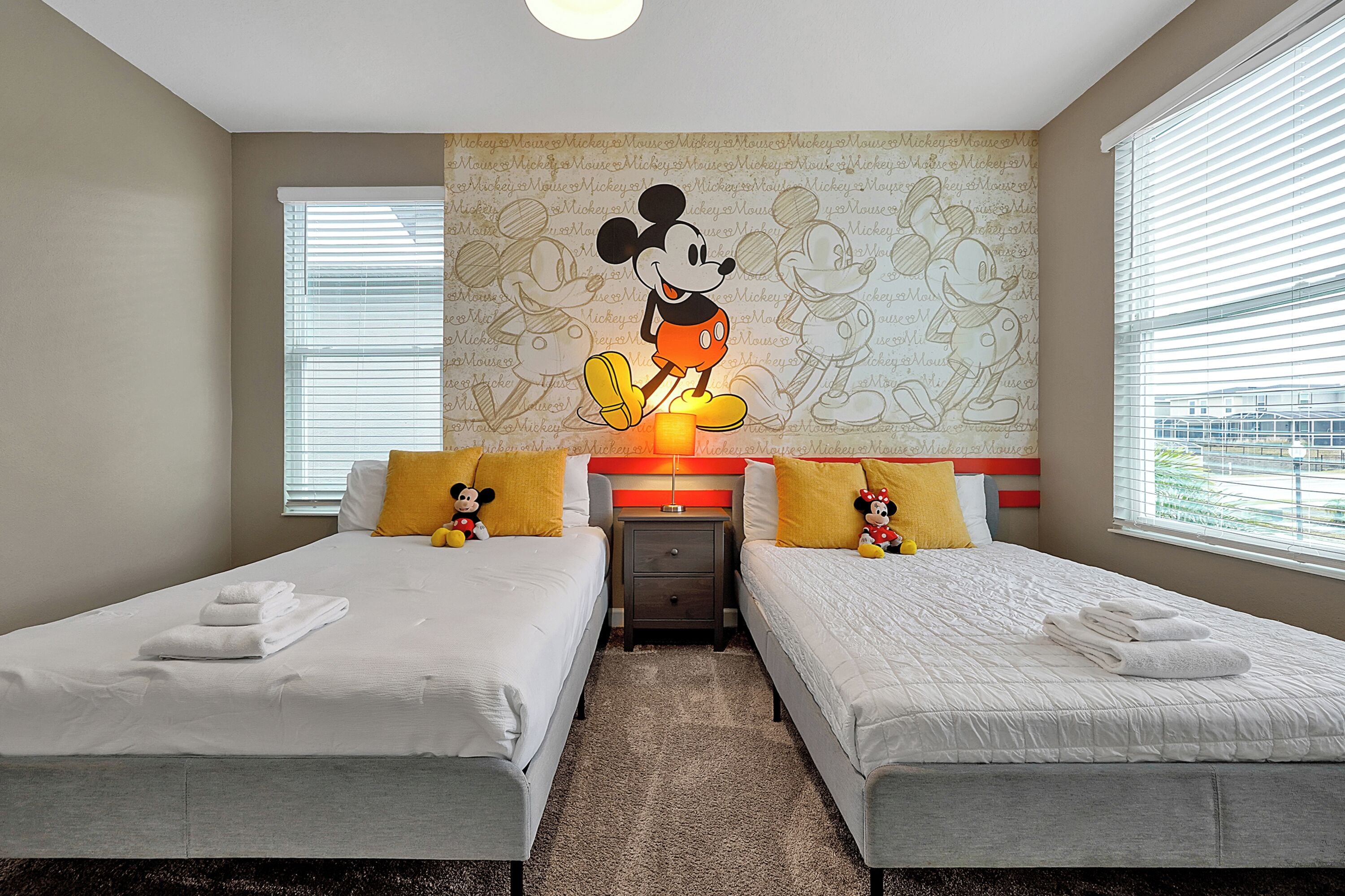 Disney-themed bedroom at Champions Getaway vacation rental near Walt Disney World